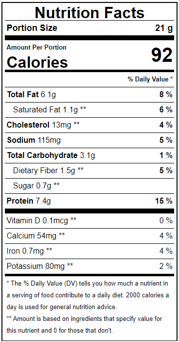 keto bread nutrition label