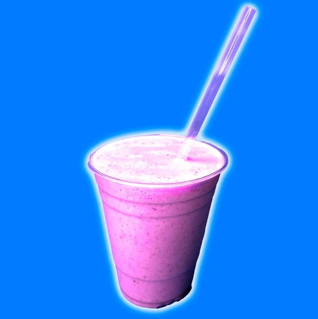 Keto strawberry ice cream milkshake